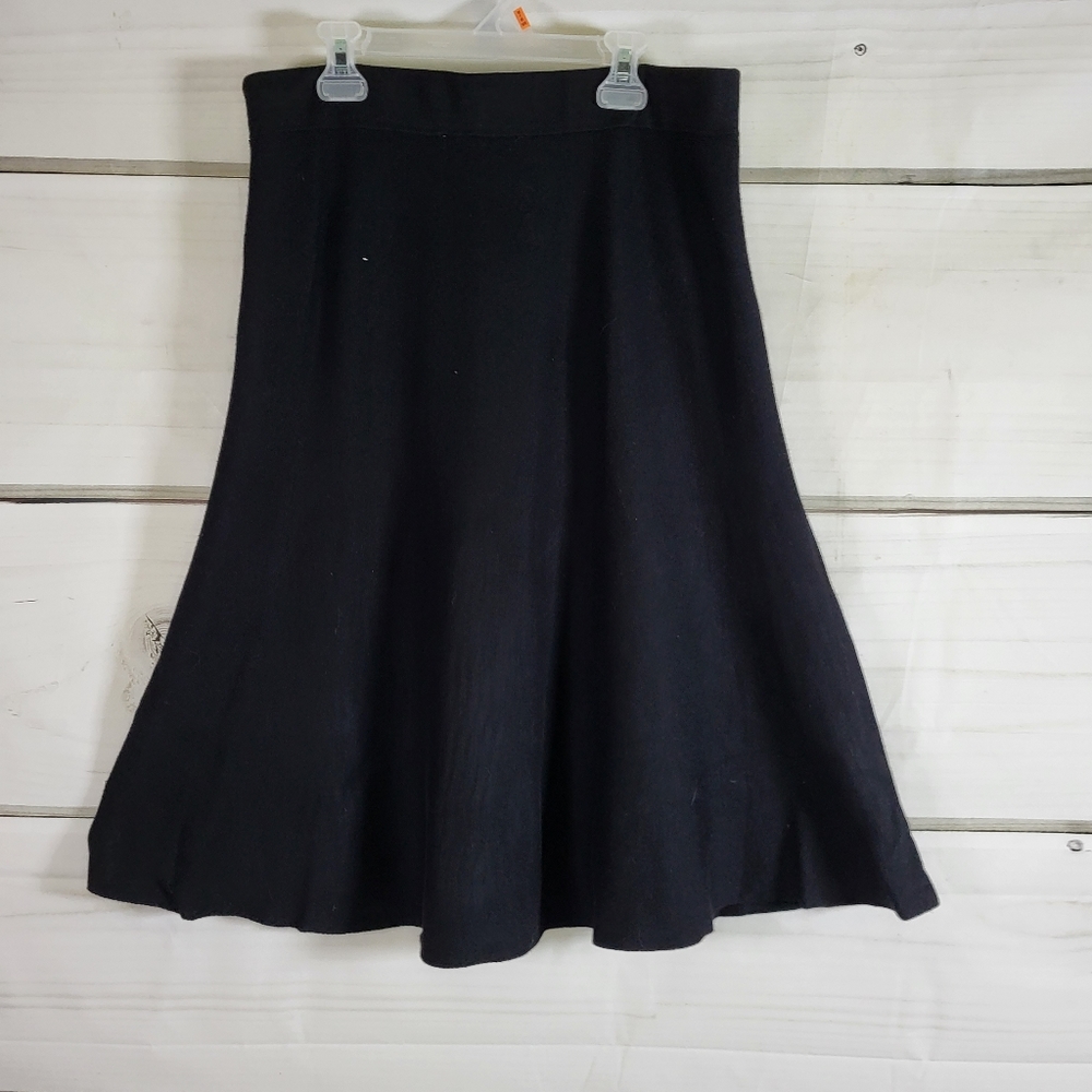 Cleo Skirt Small Black A-Line Flared Mid Length Pull-On Skirt
